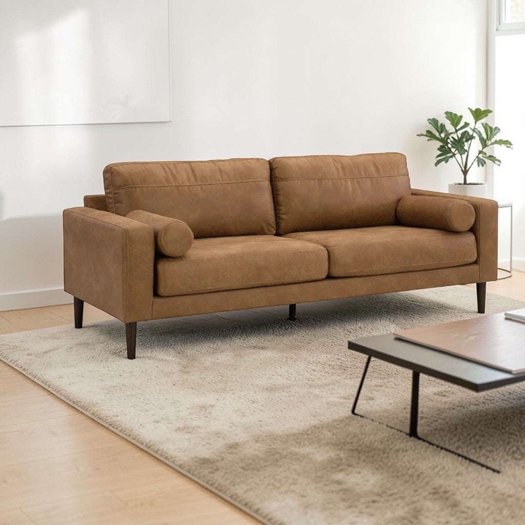 4100238 Telora Stationary Sofa In Leather Upholstery - Caramel | Signature Design By Ashley