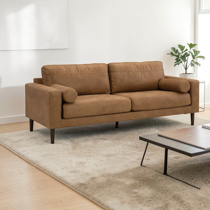 4100238 Telora Stationary Sofa In Leather Upholstery - Caramel | Signature Design By Ashley