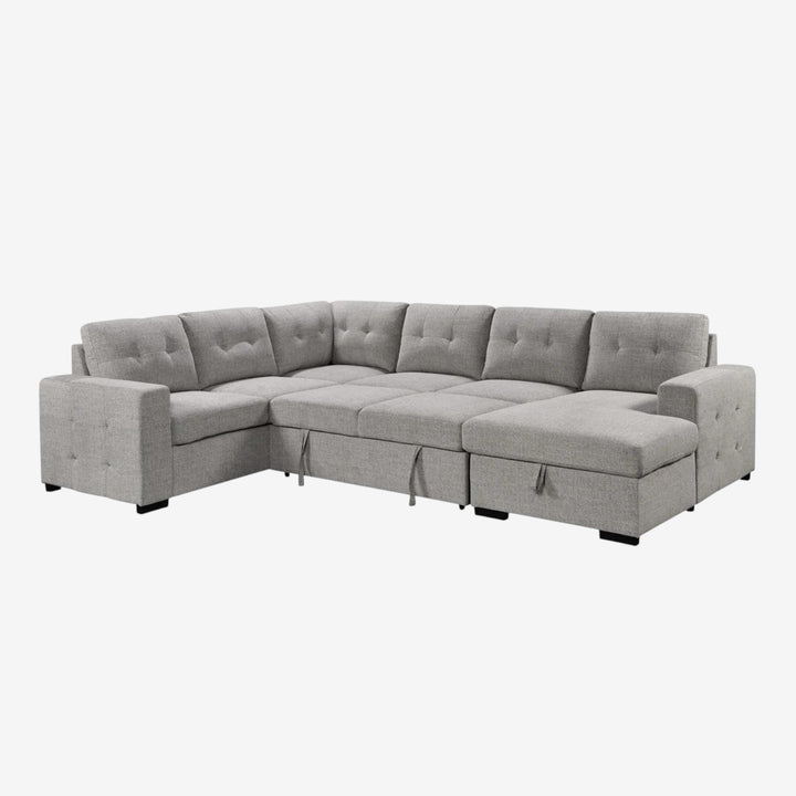 Roston RAF Sectional Sofa Bed In Fabric Upholstery - Grey