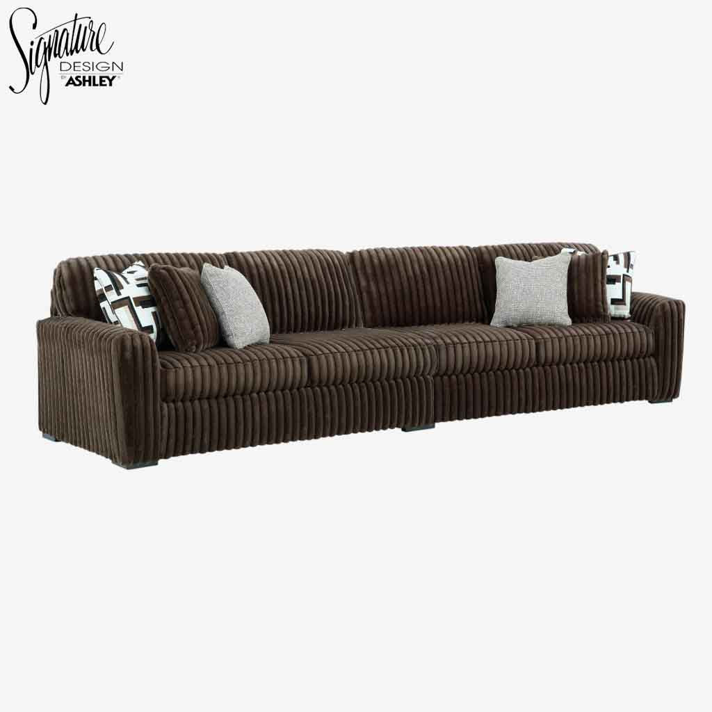 S7 Midnight-madness 2-Piece Sectional Sofa In Fabric Upholstery - Chocolate - Front View