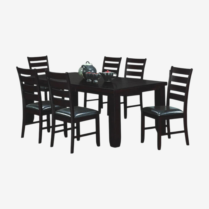 Bliss Wooden Dining Table Set For 6 With Extendable Table - Espresso