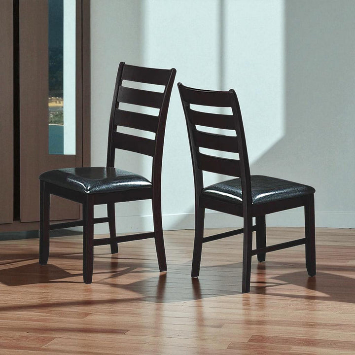 Bliss Wooden Dining Table Set For 6 With Extendable Table - Espresso