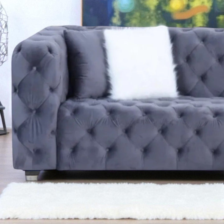 Orchid 3-Seater Fabric Upholstered Sectional Sofa - Grey | Available In LHF/ RHF Configuration