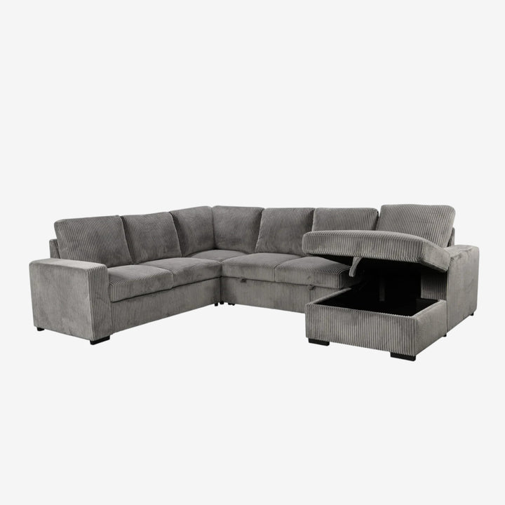 Billy RAF Sectional Sofa Bed In Fabric Upholstery - Grey