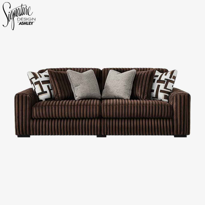 S11 Midnight-madness 2-Piece Sectional Sofa In Fabric Upholstery - Chocolate - Front View