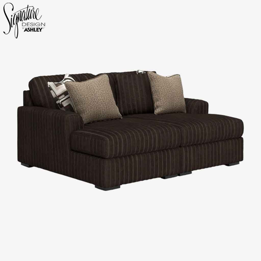S8 Midnight-madness Super Chaise In Fabric Upholstery - Chocolate - Front View