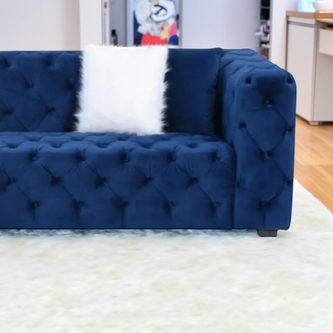 Orchid 3-Seater Fabric Upholstered Sectional Sofa - Blue | Available In LHF/ RHF Configuration