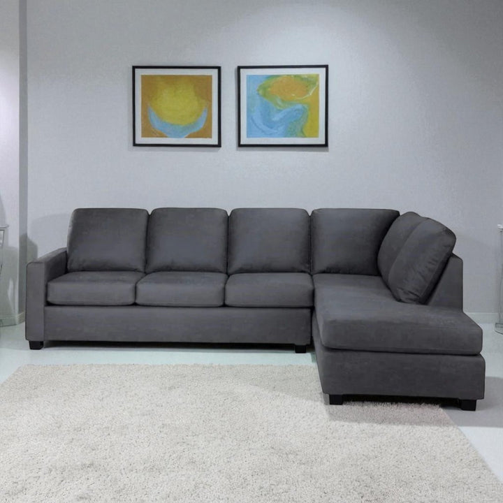 Whistler 2-Piece Fabric Upholstered Sectional Sofa - Grey