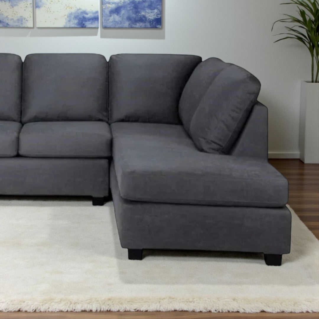 Whistler 2-Piece Fabric Upholstered Sectional Sofa - Grey