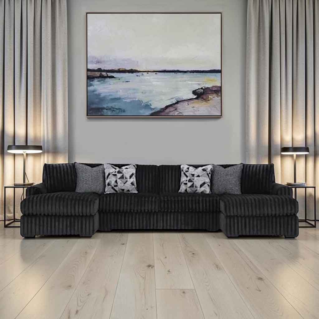 98103S5 Midnight-madness 3-Piece Fabric Sectional Sofa With Dual Chaise - Onyx | Signature Design By Ashley