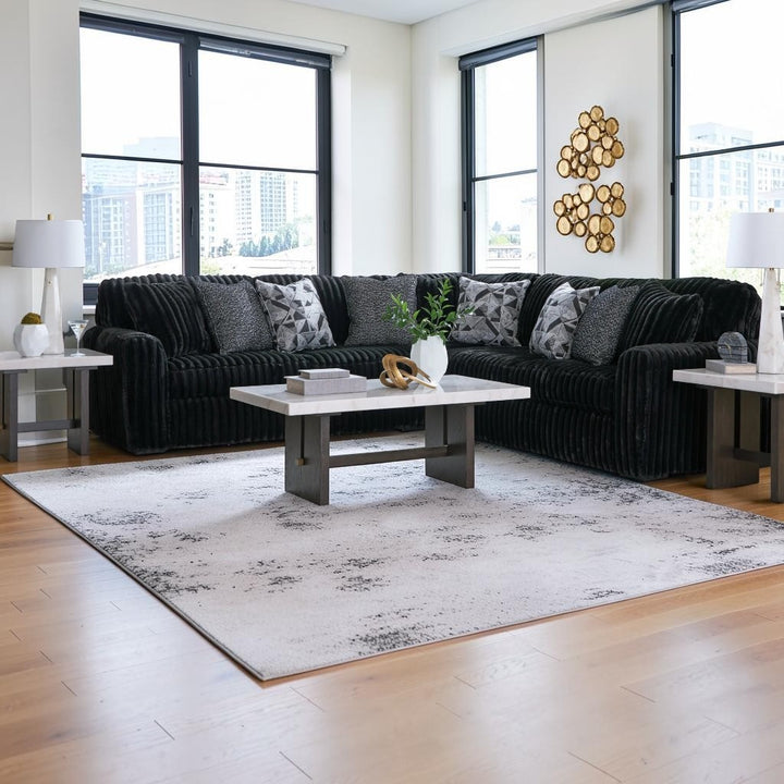 98103S6 Midnight-madness 3-Piece Sectional Sofa In Fabric Upholstery - Onyx | Signature Design By Ashley