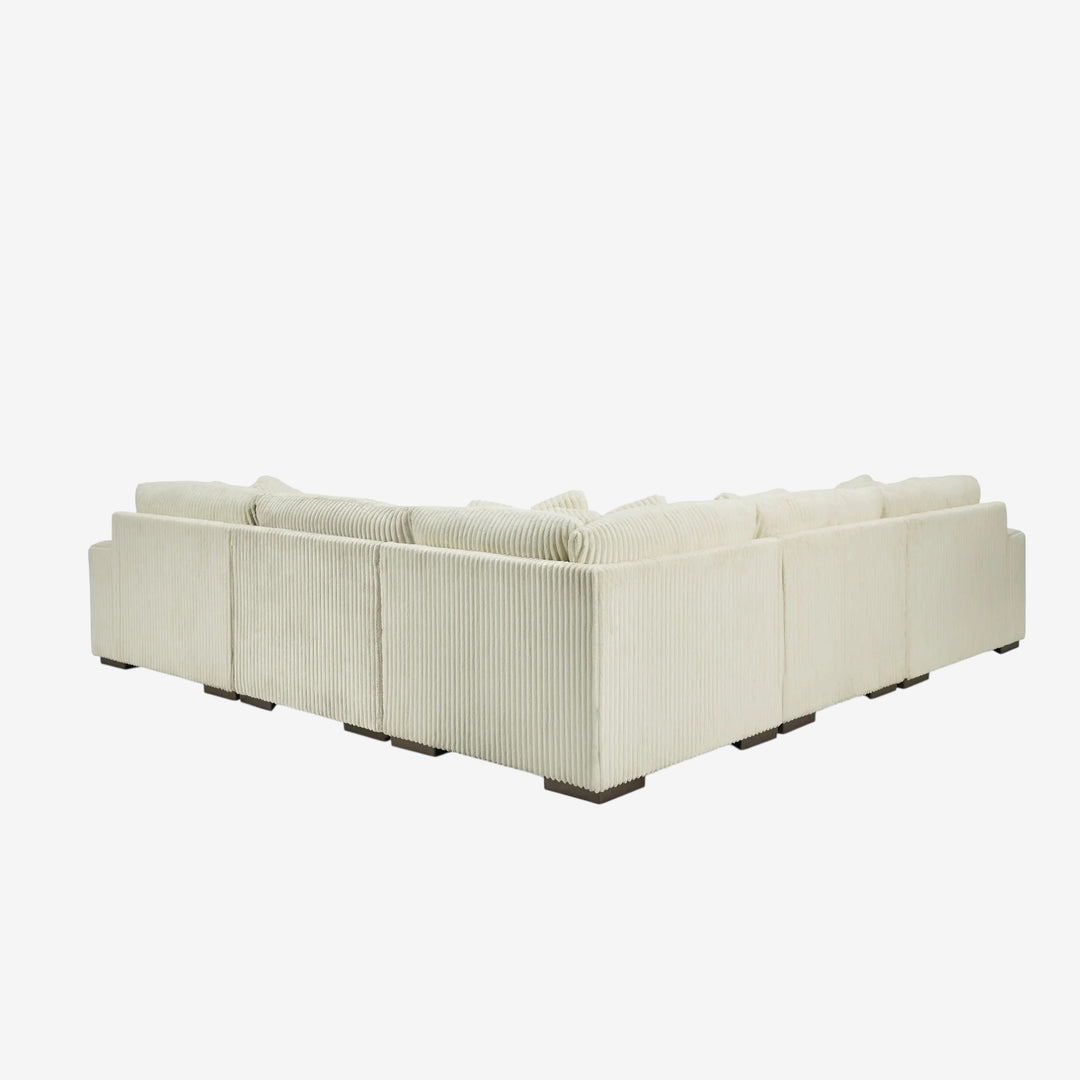 21104S7 Lindyn 5-Piece RAF Sectional Sofa in Fabric Upholstery - Ivory | Signature Design by Ashley