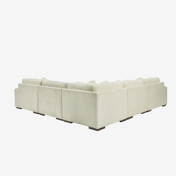 21104S7 Lindyn 5-Piece RAF Sectional Sofa in Fabric Upholstery - Ivory | Signature Design by Ashley