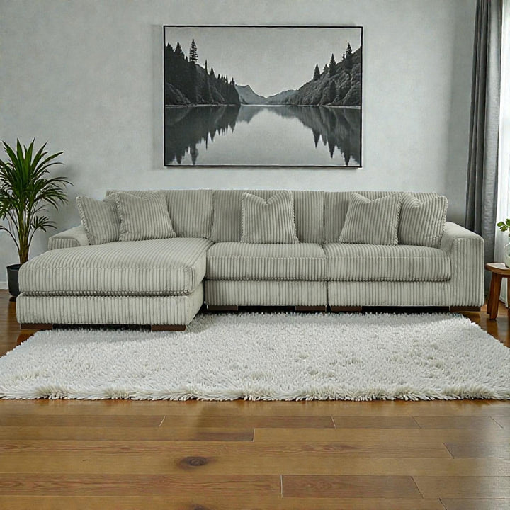 21105S10 Lindyn 3-Piece LAF Sectional Sofa in Fabric Upholstery - Fog | Signature Design by Ashley