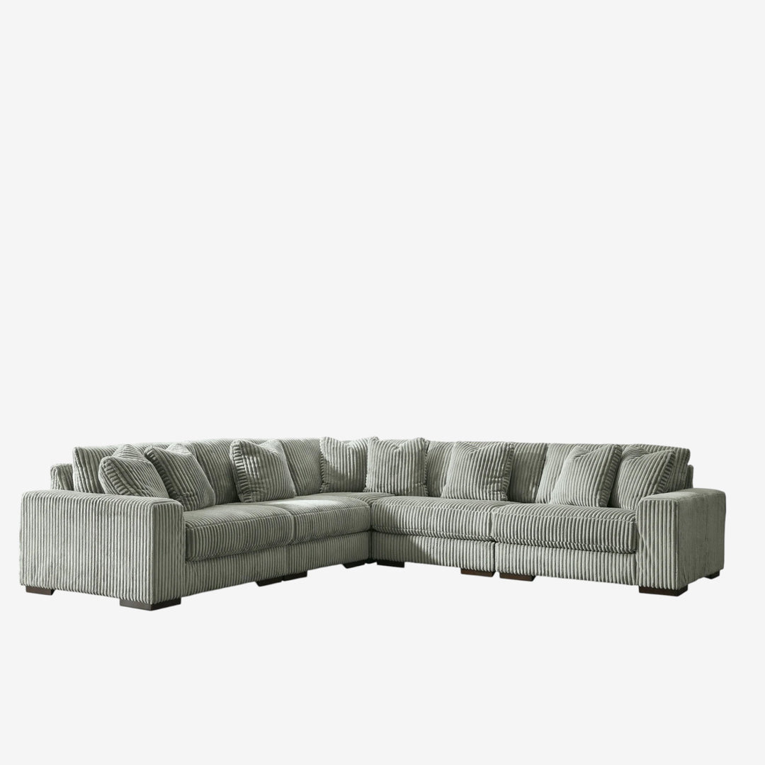 21105S5 Lindyn 5-Piece Sectional Sofa in Fabric Upholstery - Fog | Signature Design by Ashley