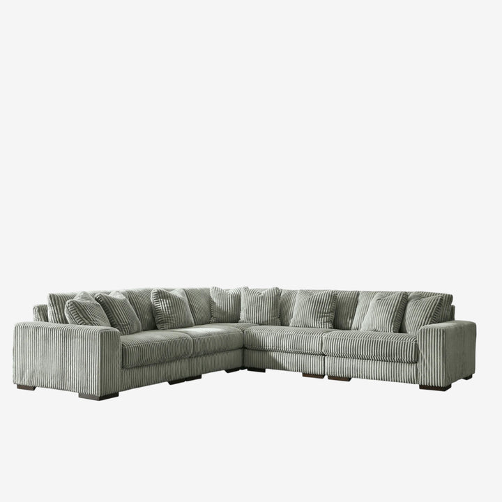 21105S5 Lindyn 5-Piece Sectional Sofa in Fabric Upholstery - Fog | Signature Design by Ashley