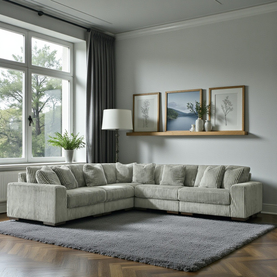 21105S5 Lindyn 5-Piece Sectional Sofa in Fabric Upholstery - Fog | Signature Design by Ashley