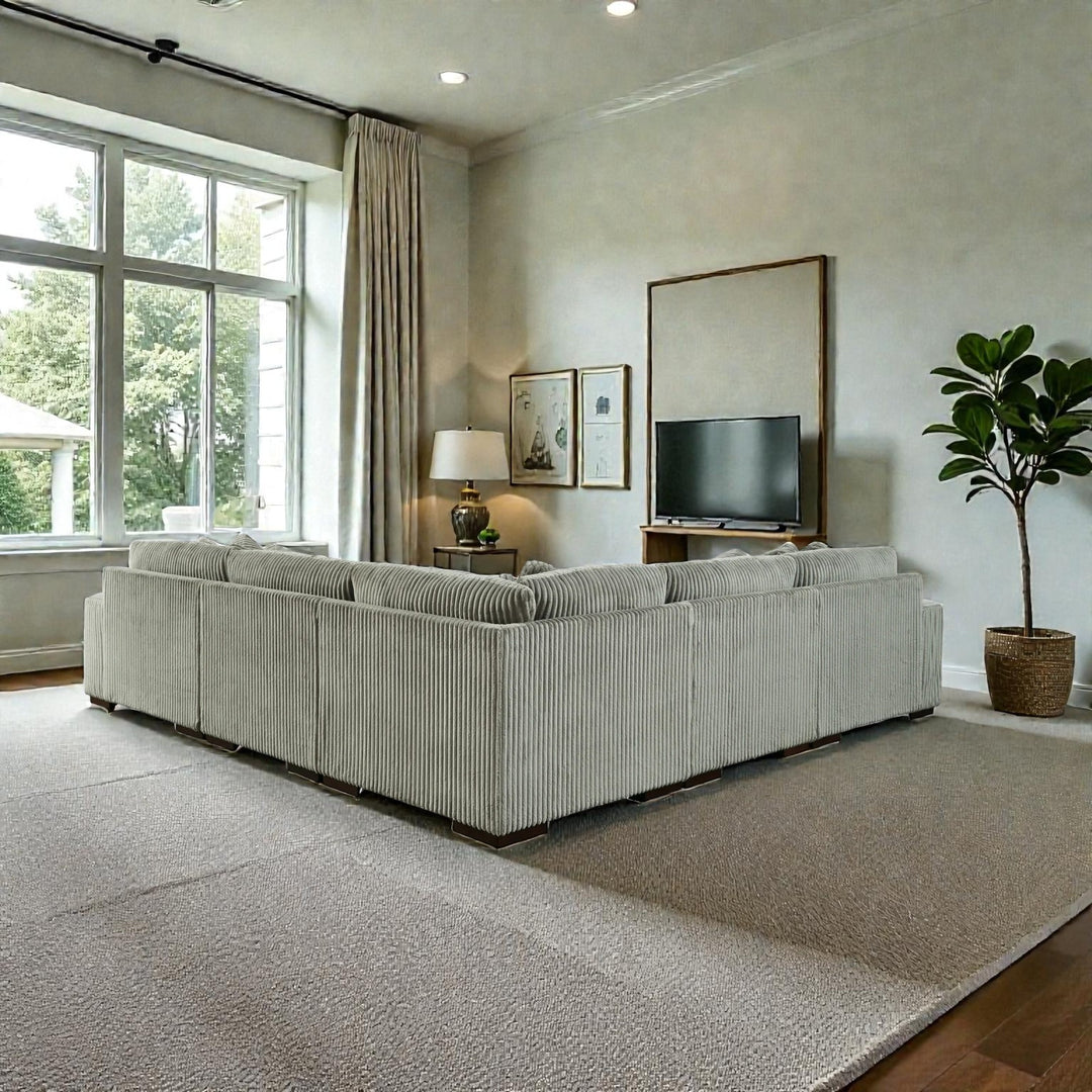 21105S5 Lindyn 5-Piece Sectional Sofa in Fabric Upholstery - Fog | Signature Design by Ashley