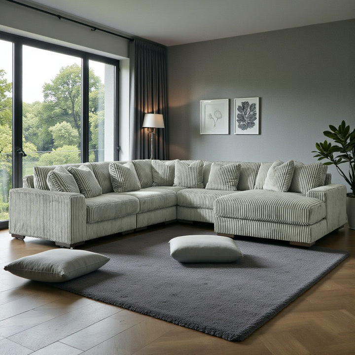 Lindyn 5-Piece Sectional Sofa in Fabric Upholstery - Fog | Signature Design by Ashley