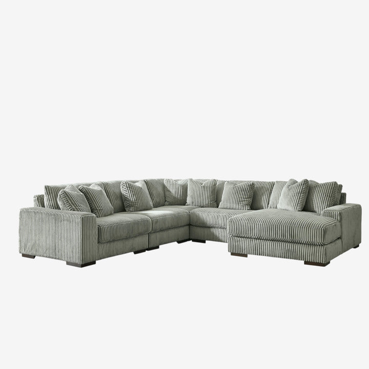 Lindyn 5-Piece Sectional Sofa in Fabric Upholstery - Fog | Signature Design by Ashley