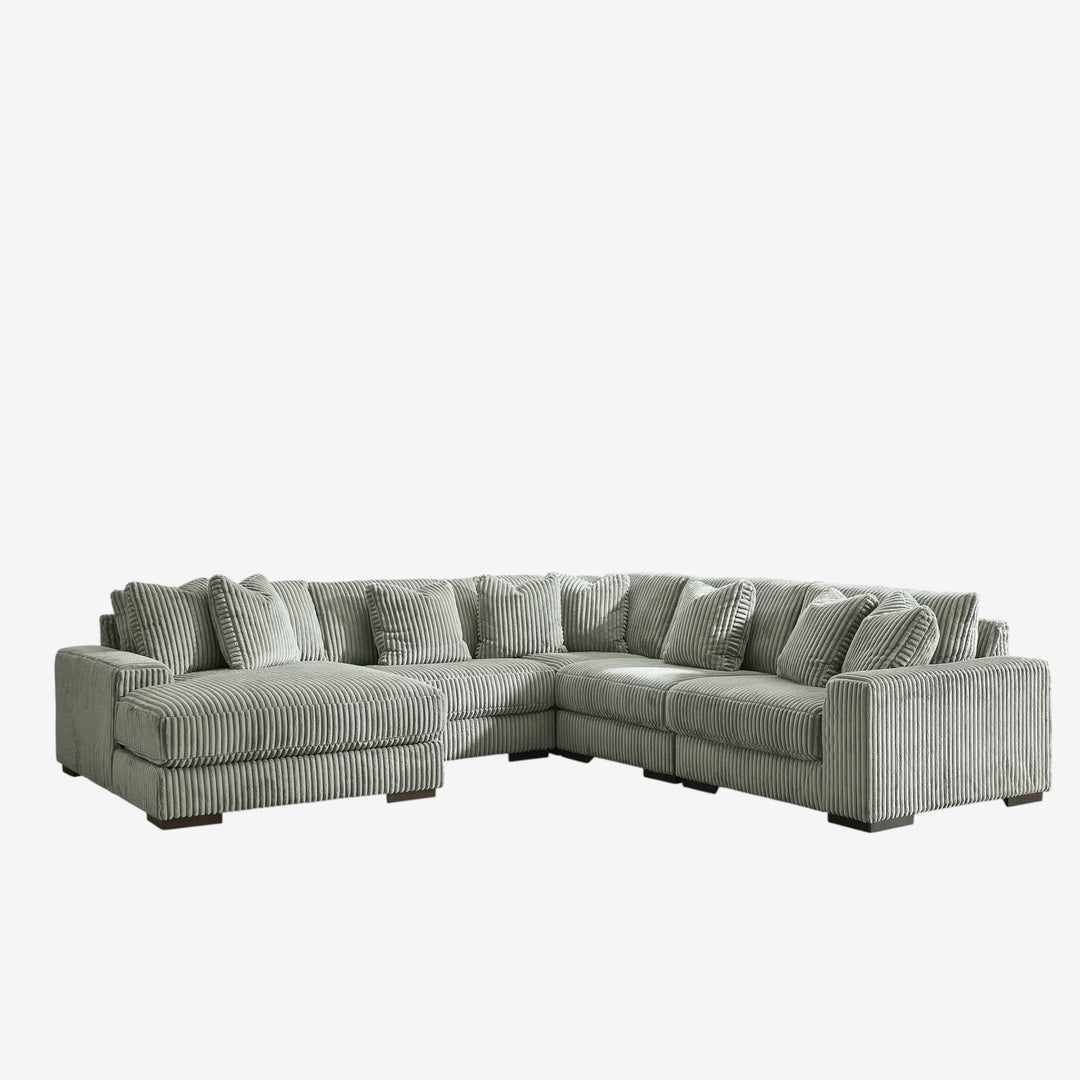 Lindyn 5-Piece Sectional Sofa in Fabric Upholstery - Fog | Signature Design by Ashley