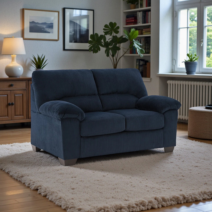 2420535 SimpleJoy Loveseat In Fabric Upholstery - Navy | Signature Design By Ashley