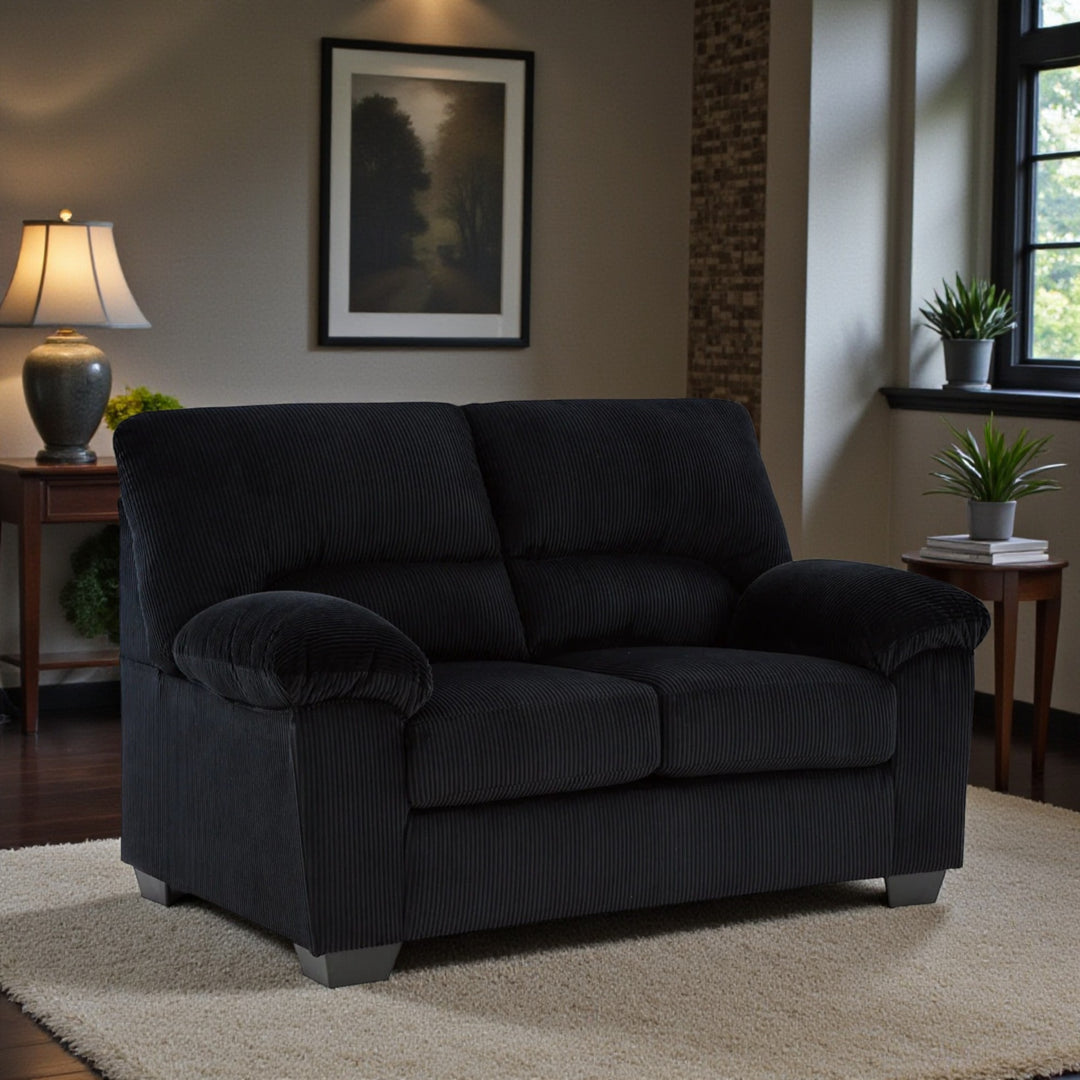 2420435 SimpleJoy Loveseat In Fabric Upholstery - Onyx | Signature Design By Ashley