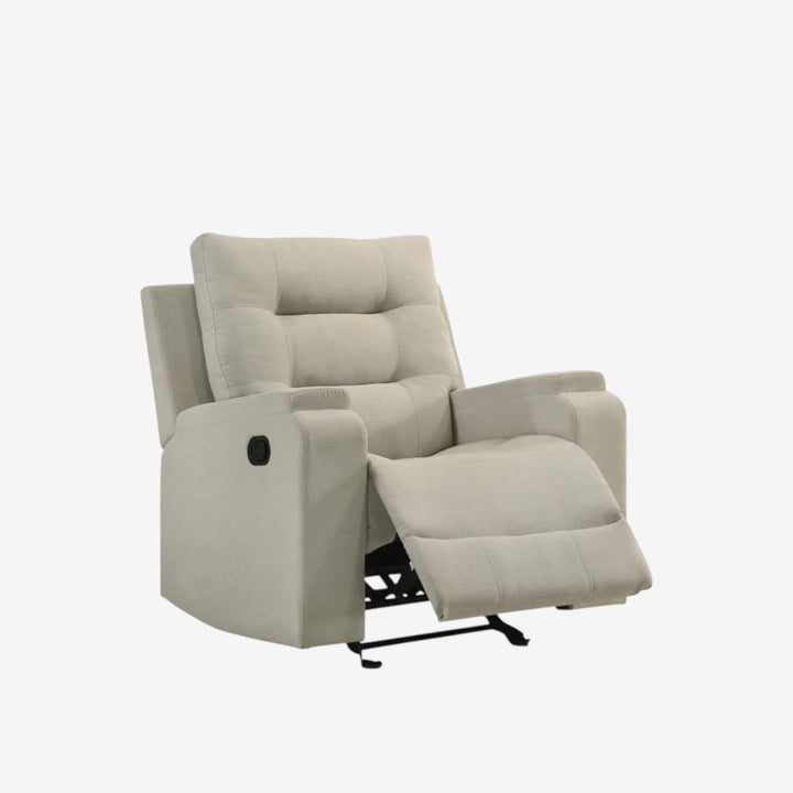 Creston Manual Rocker Recliner Chair In Fabric Upholstery - Beige