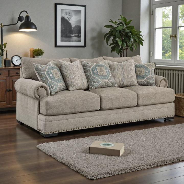 2700438 Galemore Stationary Sofa In Fabric Upholstery - Quarry | Benchcraft By Ashley