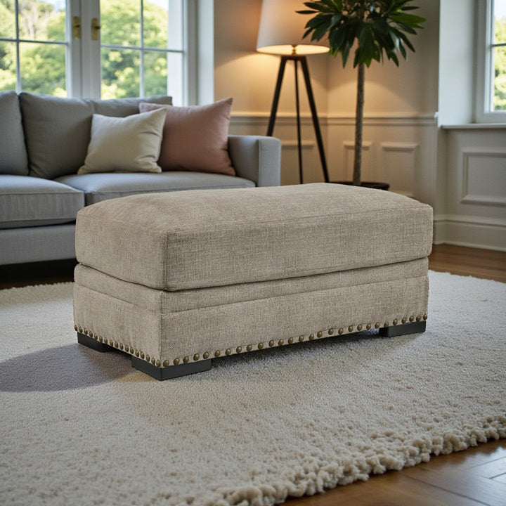 2700414 Galemore Oversized Accent Ottoman In Fabric Upholstery - Quarry | Benchcraft By Ashley