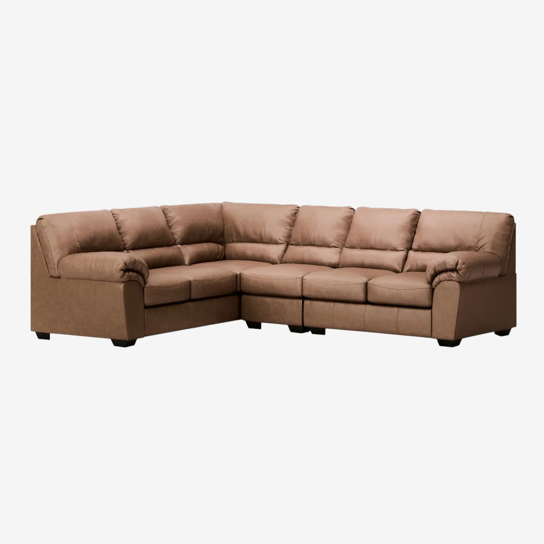 WillowBend 3-Piece Sectional Sofa In Leather Upholstery - Caramel | Signature Design By Ashley
