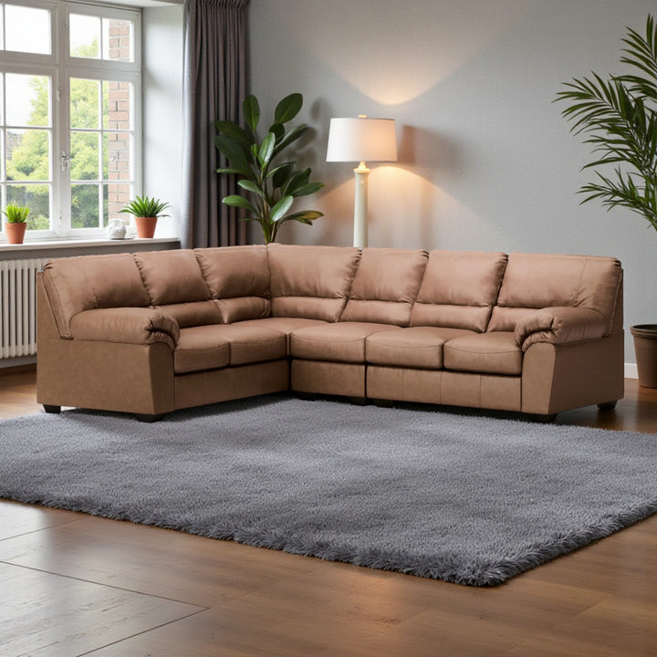 WillowBend 3-Piece Sectional Sofa In Leather Upholstery - Caramel | Signature Design By Ashley