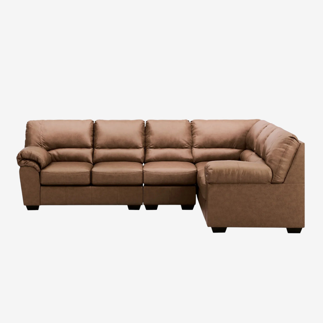 WillowBend 3-Piece Sectional Sofa In Leather Upholstery - Caramel | Signature Design By Ashley