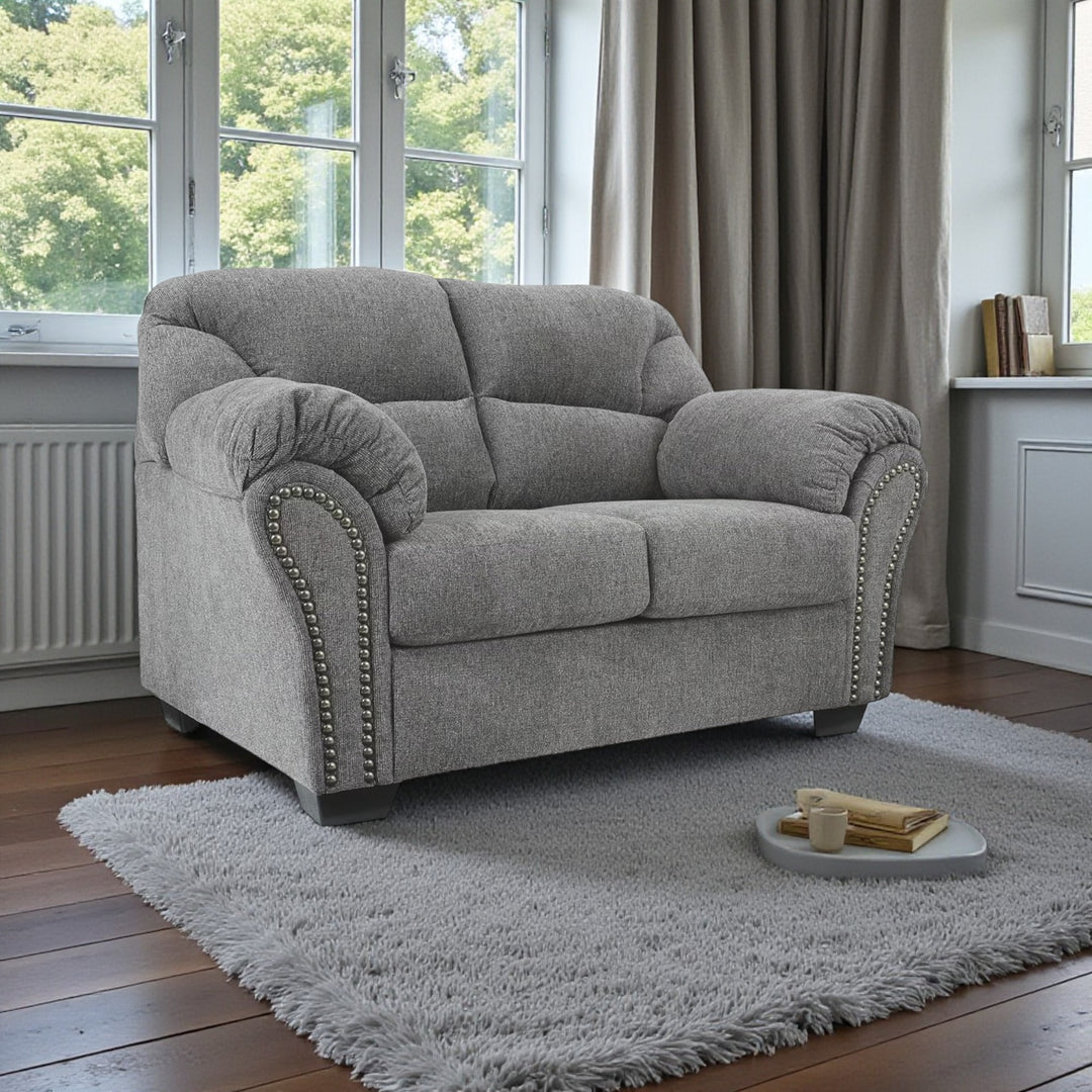 2810535 Allmaxx Loveseat In Fabric Upholstery - Pewter | Benchcraft By Ashley