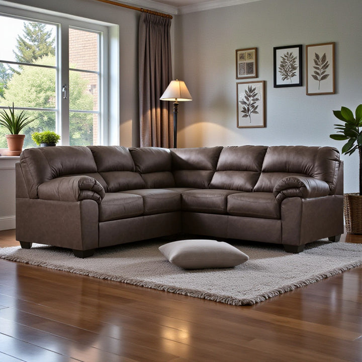 WillowBend 2-Piece Sectional Sofa In Leather Upholstery - Umber | Signature Design By Ashley