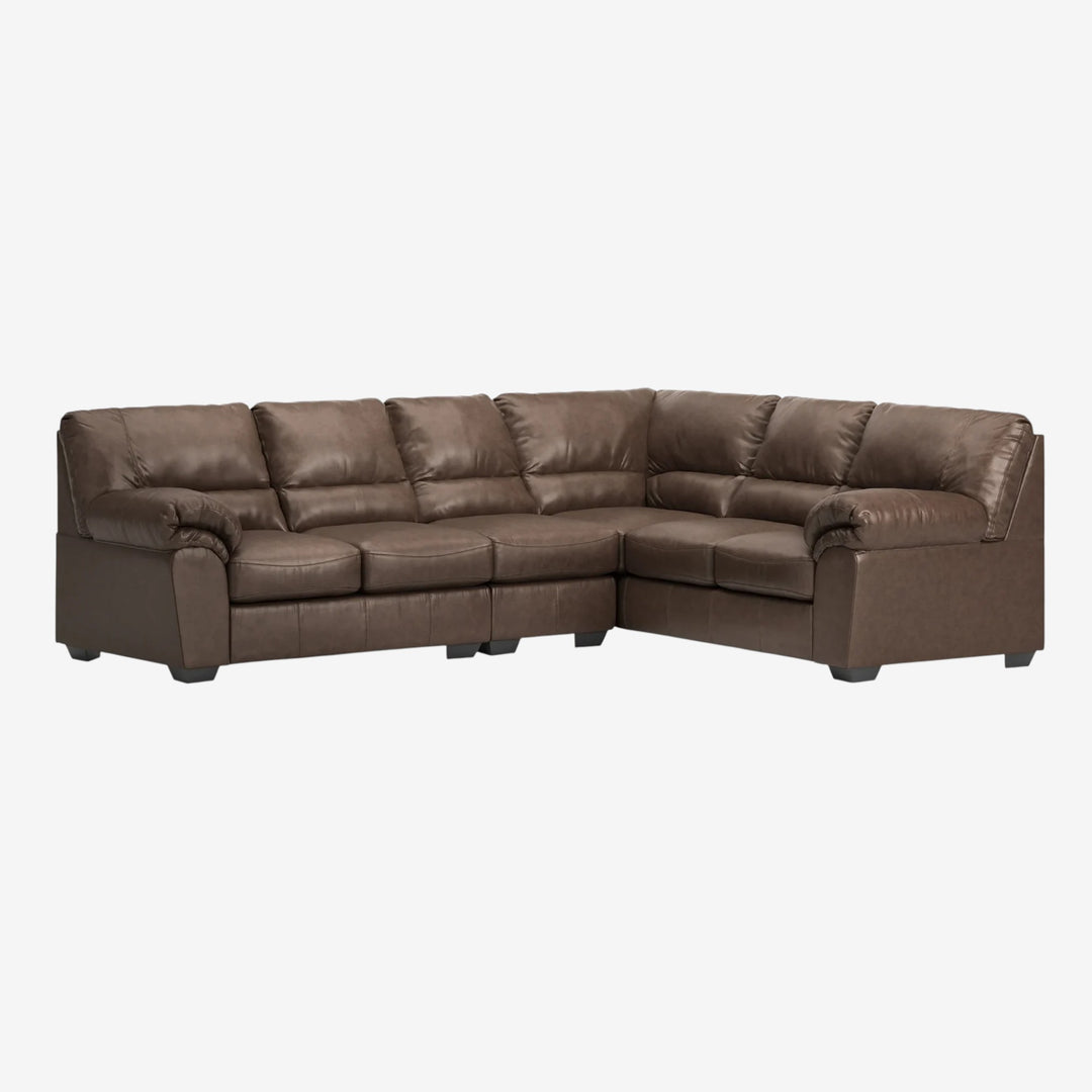 WillowBend 3-Piece Sectional Sofa In Leather Upholstery - Umber | Signature Design By Ashley
