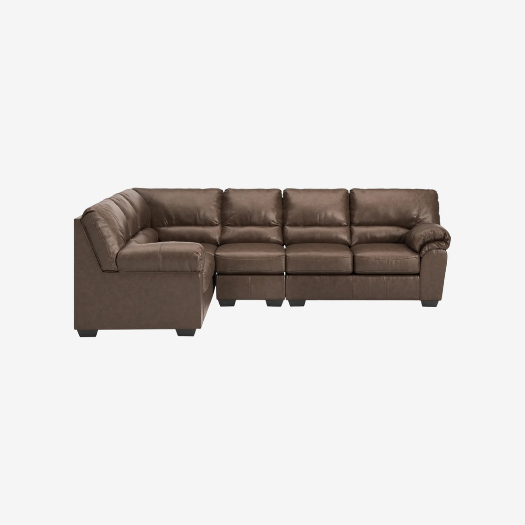 WillowBend 3-Piece Sectional Sofa In Leather Upholstery - Umber | Signature Design By Ashley