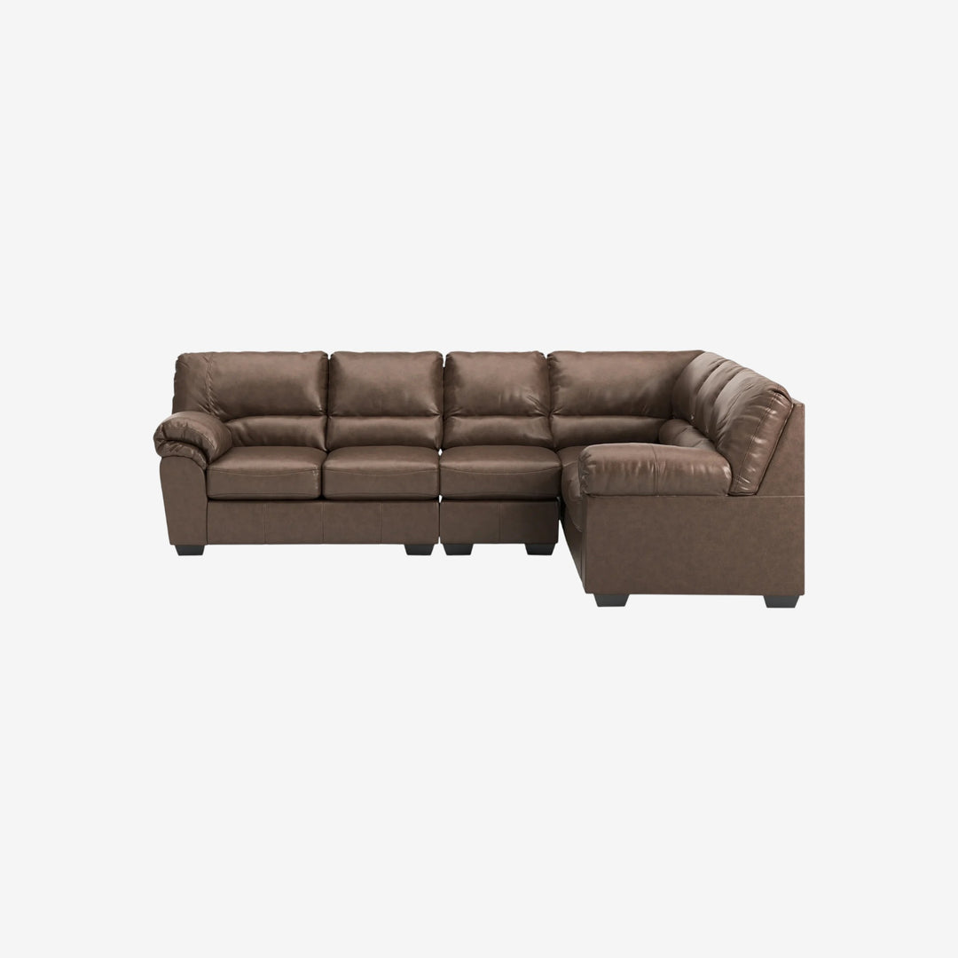 WillowBend 3-Piece Sectional Sofa In Leather Upholstery - Umber | Signature Design By Ashley