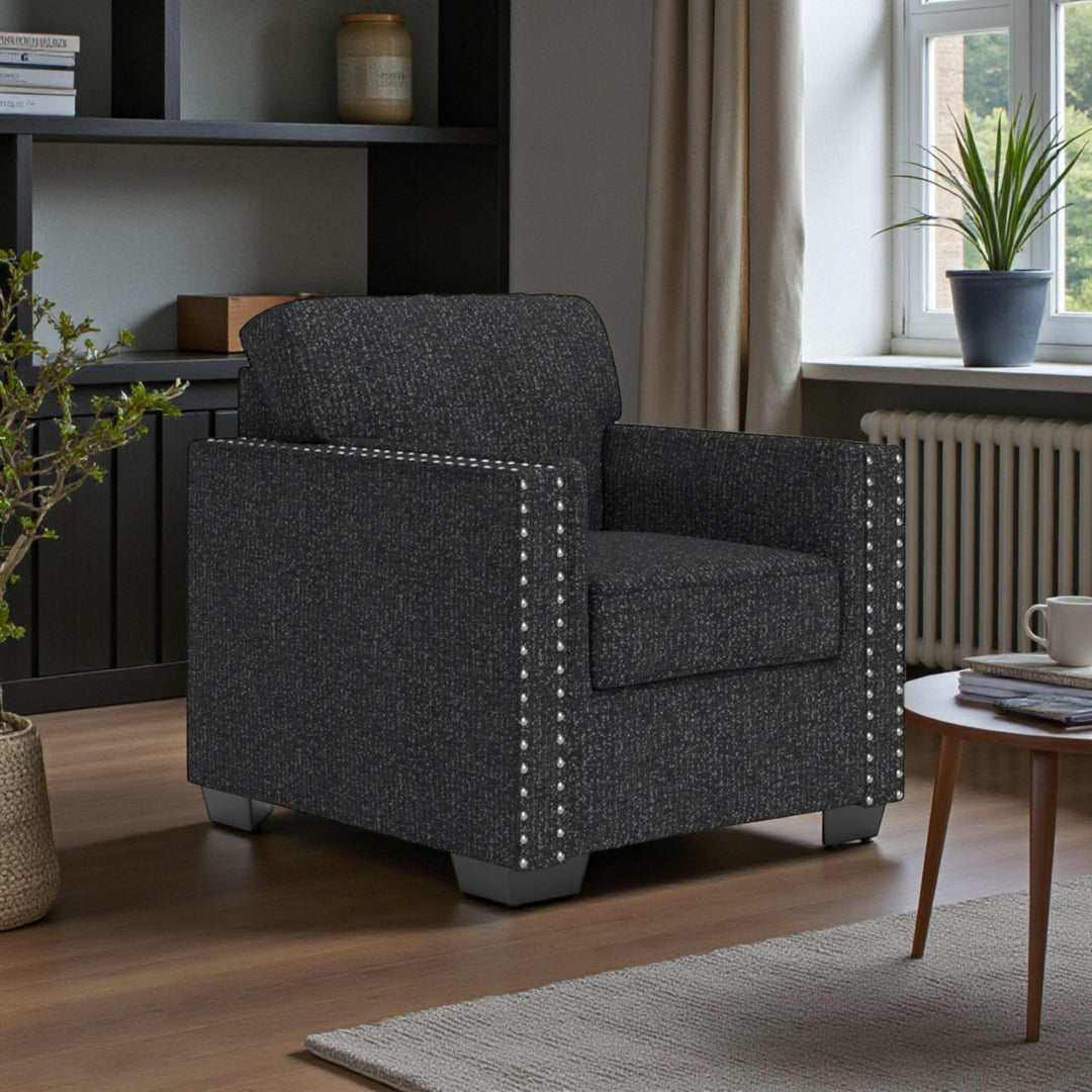 2890420 Jasmine Peaks Armchair In Fabric Upholstery - Coal | Benchcraft By Ashley