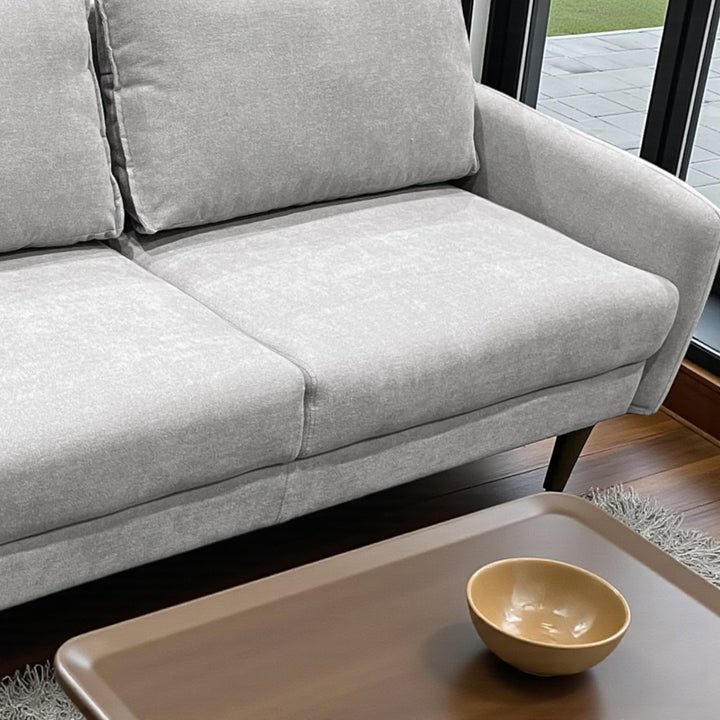 Willey 3-Seater Stationary Sofa In Fabric Upholstery - Light Grey