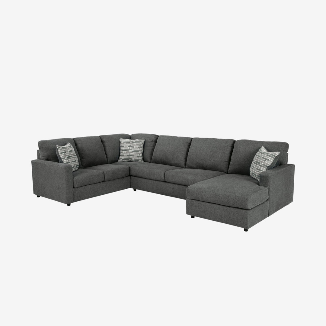 Edenfield 3-Piece Sectional Sofa In Fabric Upholstery - Charcoal | Signature Design By Ashley