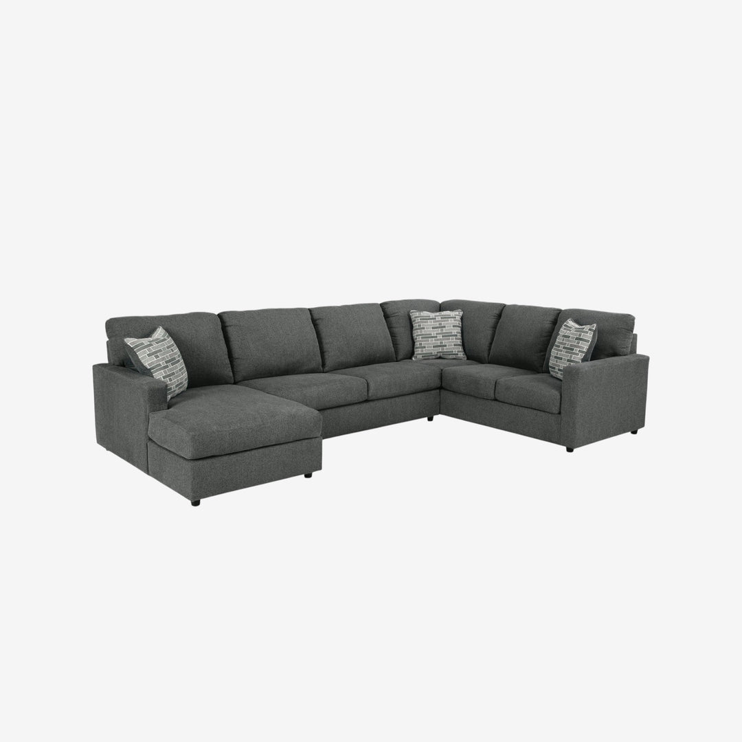 Edenfield 3-Piece Sectional Sofa In Fabric Upholstery - Charcoal | Signature Design By Ashley
