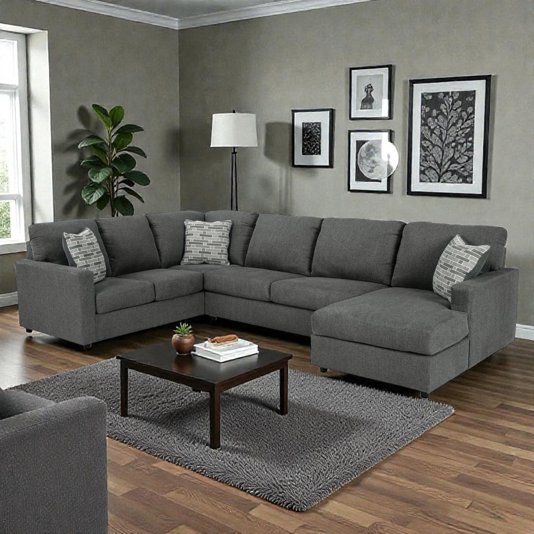 Edenfield 3-Piece Sectional Sofa In Fabric Upholstery - Charcoal | Signature Design By Ashley