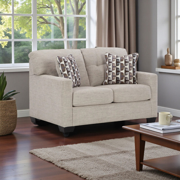 3100435 Mahoney Loveseat In Fabric Upholstery - Pebble  | Signature Design By Ashley