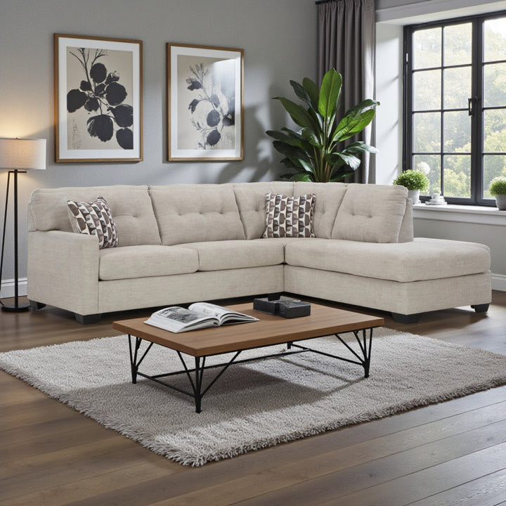 Mahoney 2-Piece Sectional Sofa In Fabric Upholstery - Pebble | Signature Design By Ashley