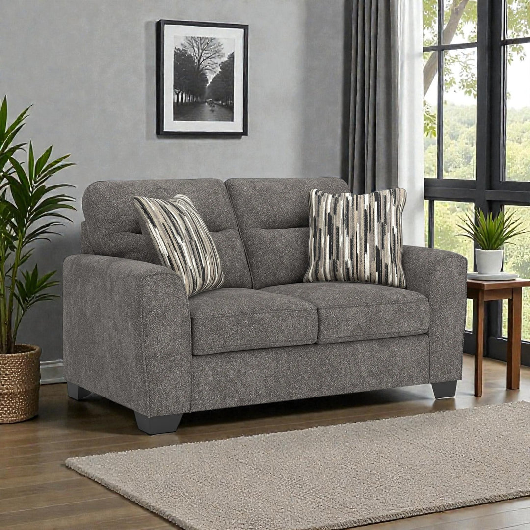 3130535 Olten Loveseat In Fabric Upholstery - Graphite | Benchcraft By Ashley