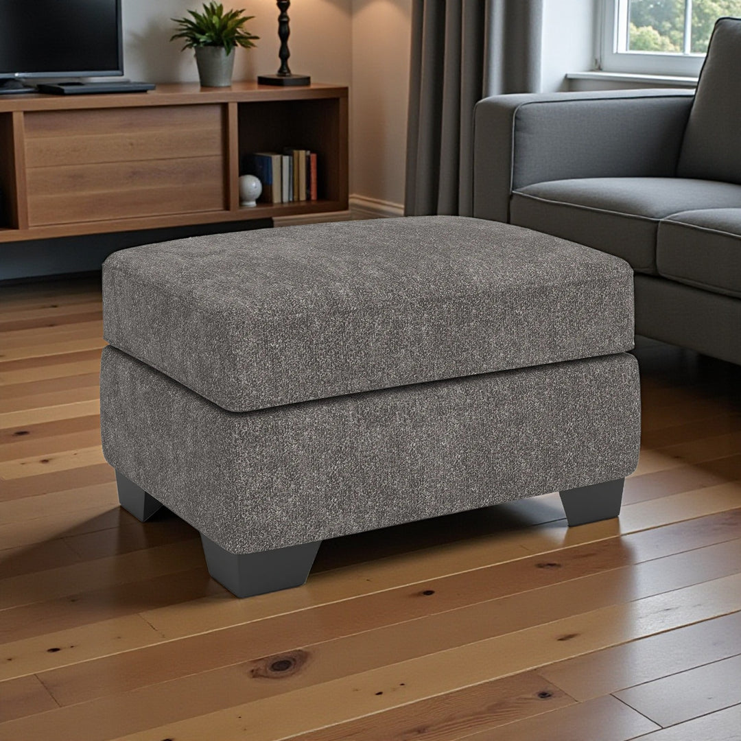 3130514 Olten Accent Ottoman In Fabric Upholstery - Graphite | Benchcraft By Ashley