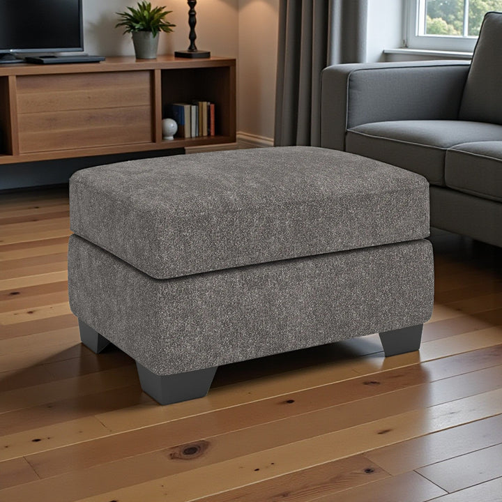 3130514 Olten Accent Ottoman In Fabric Upholstery - Graphite | Benchcraft By Ashley