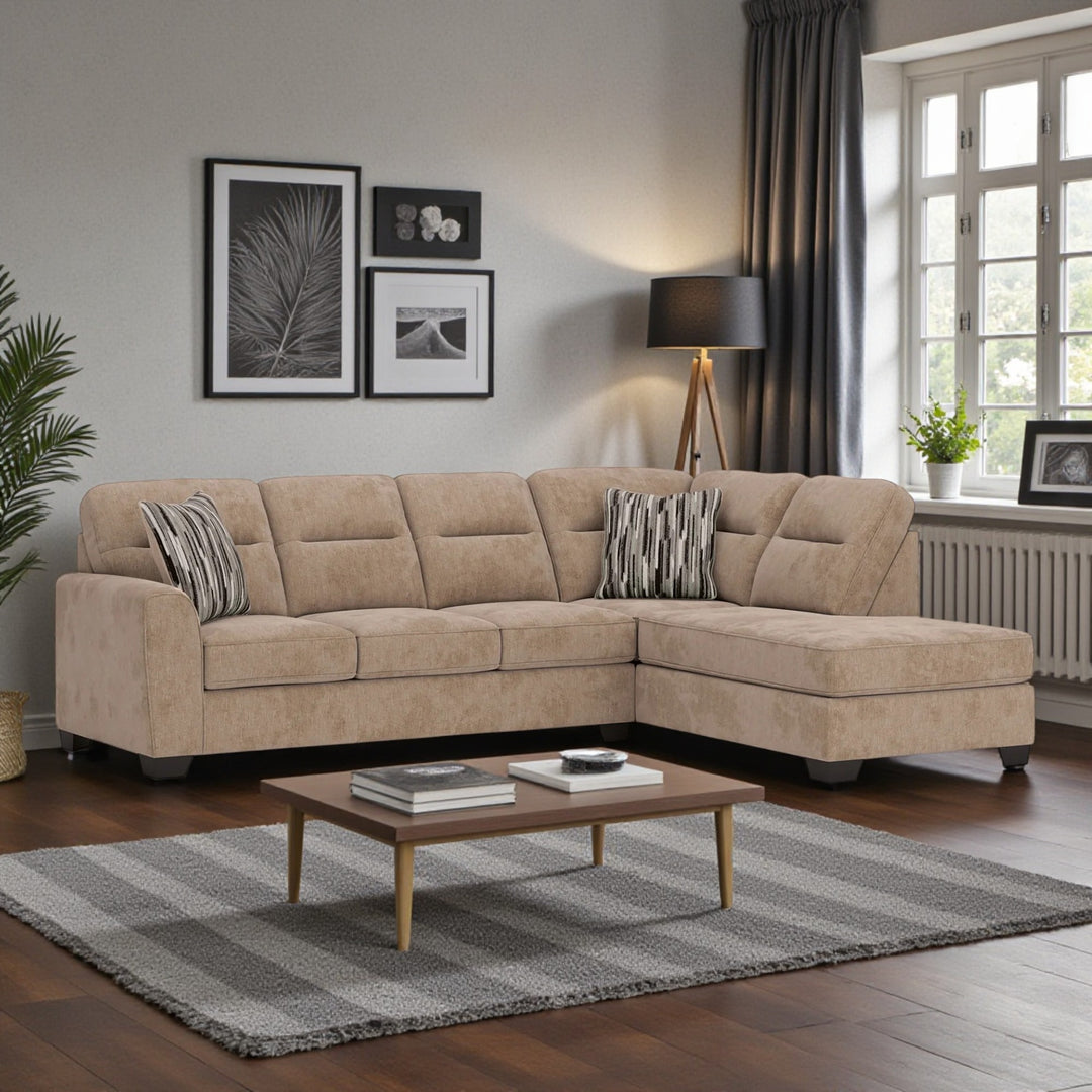 Olten 2-Piece Sectional Sofa In Fabric Upholstery - Mocha | Benchcraft By Ashley