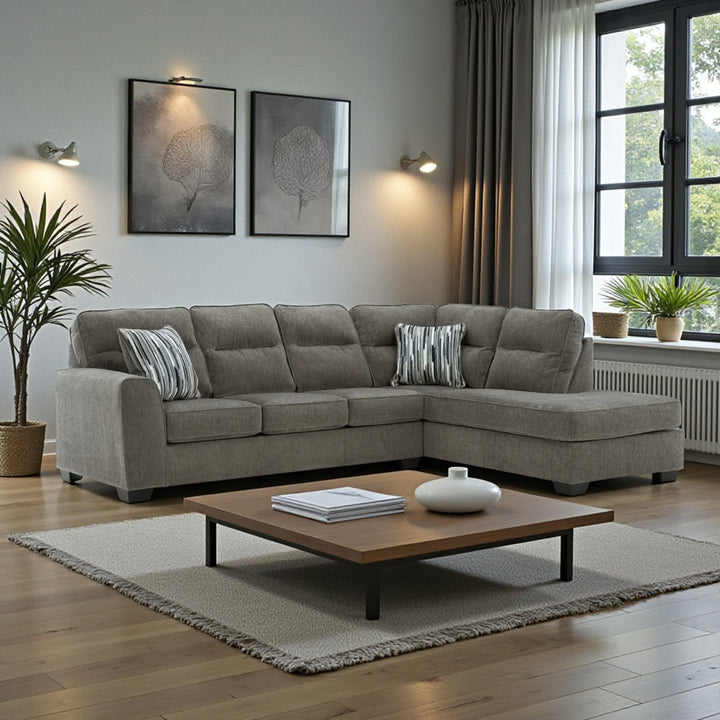 Olten 2-Piece Sectional Sofa In Fabric Upholstery - Graphite | Benchcraft By Ashley